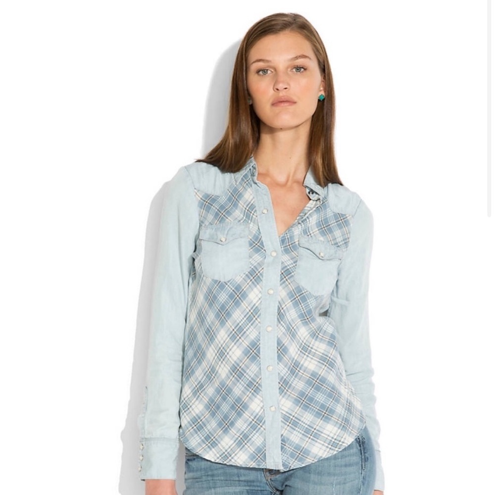 Lucky Brand Tencel Western Plaid Shirt